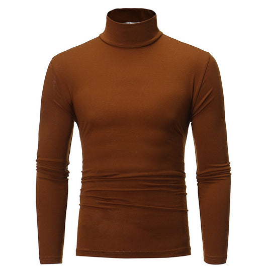 sous pull col roulé homme marron