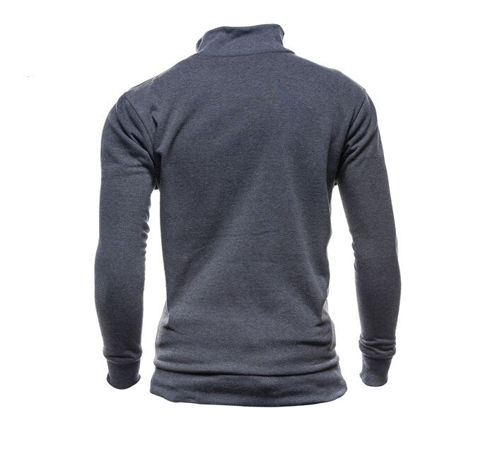 Veste Zip Col Roulé Gris Foncé Homme