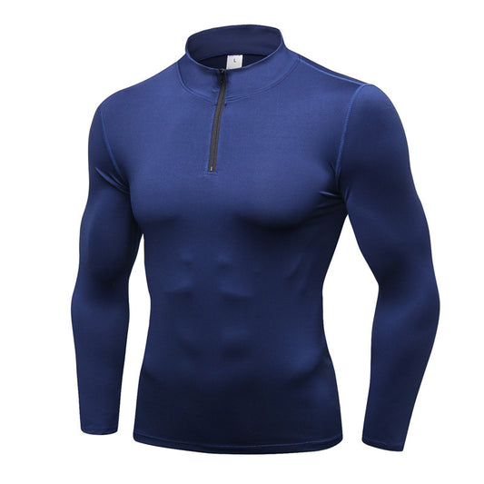 Pull Zippé Homme Bleu Marine