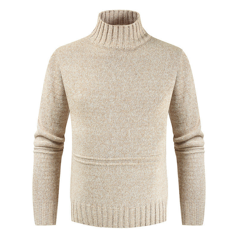 Pull Col Montant Homme Beige