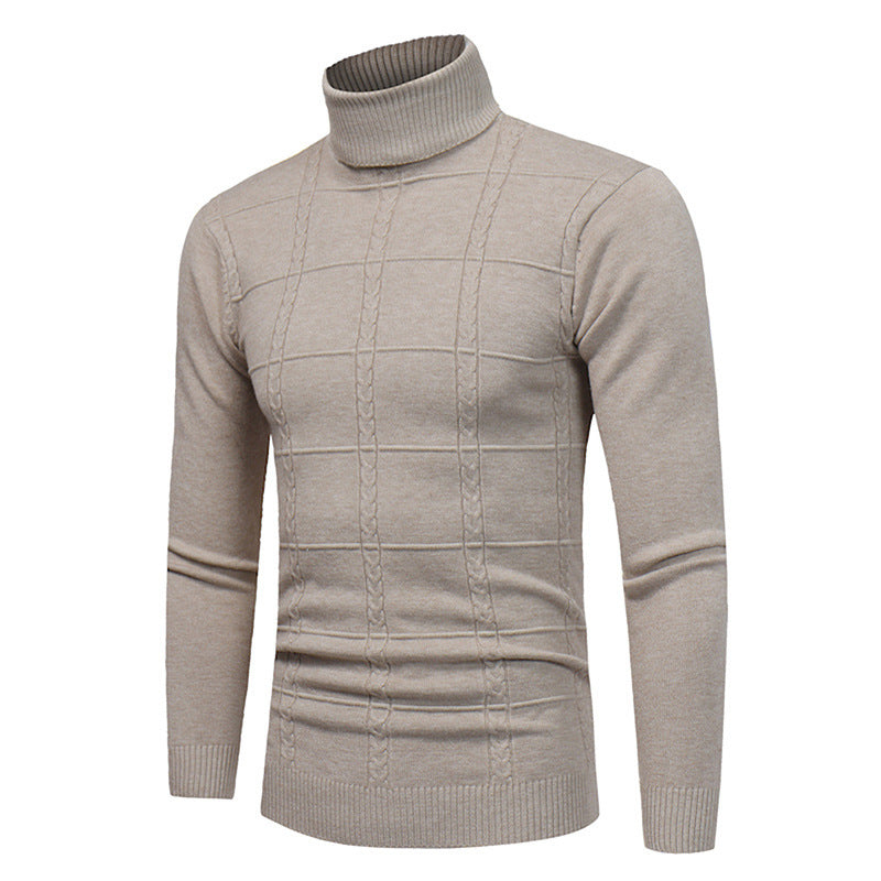 Col Roulé Homme Pull Beige