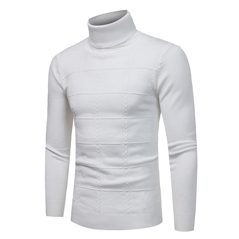 Col Roulé Homme Pull Blanc
