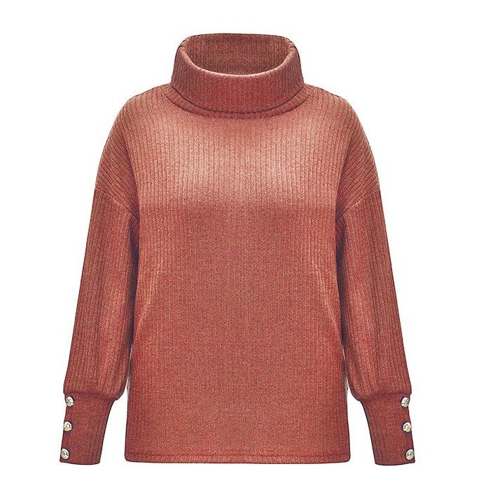 Gros Pull Col Roulé Femme Rouge
