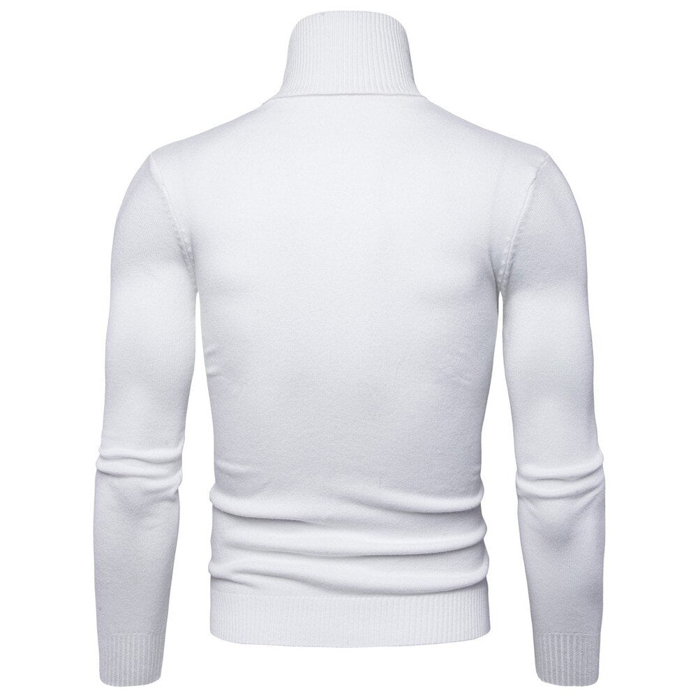 col roule blanc homme
