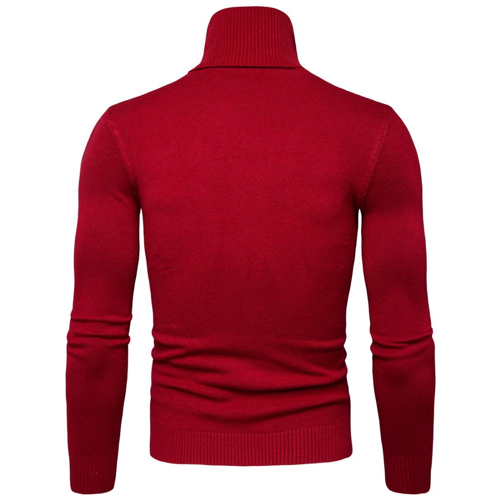 col roule rouge homme