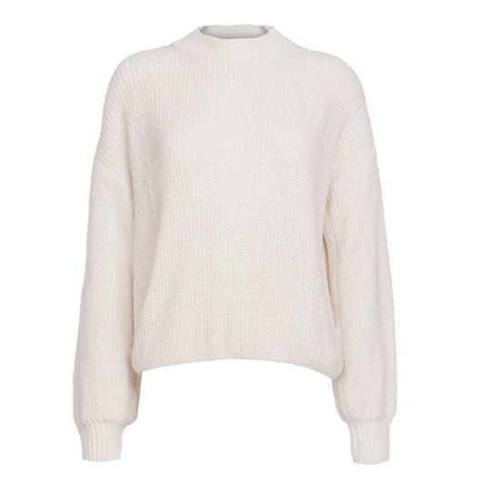 Pull Blanc Col Montant Femme