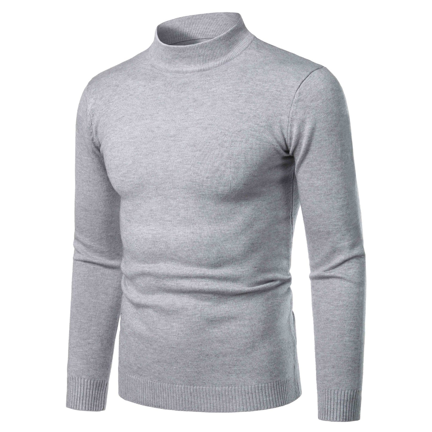 Pull Col Montant Homme Gris Clair