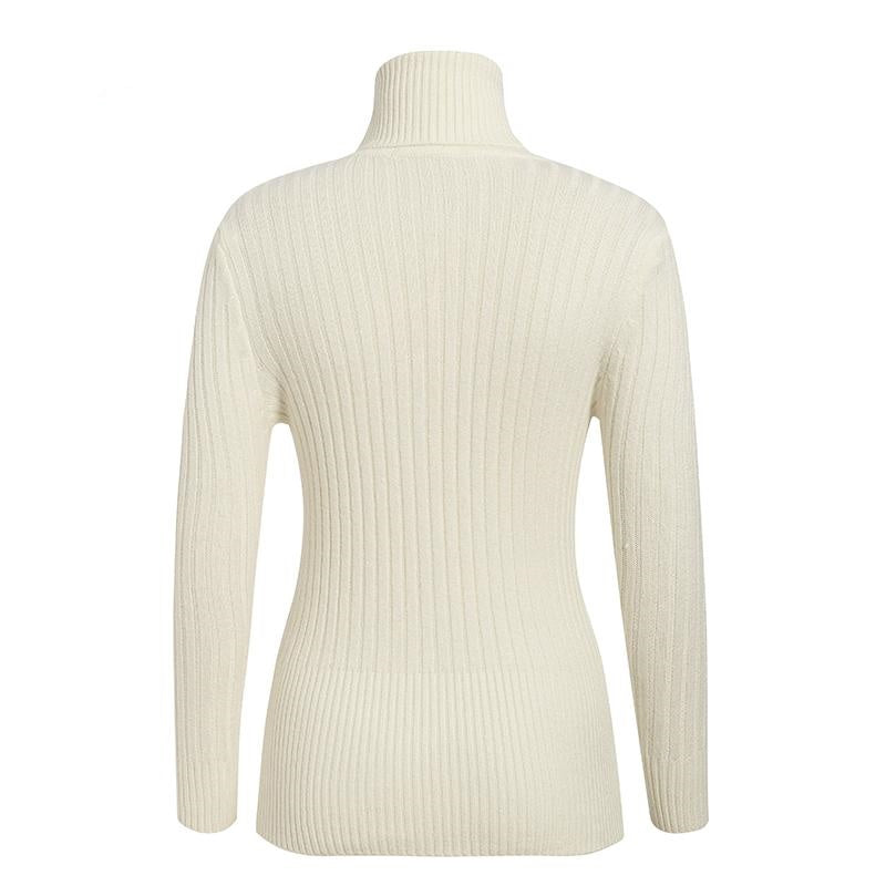 Pull Blanc Col Roule Femme
