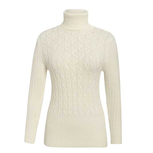 Pull Blanc Col Roulé Femme