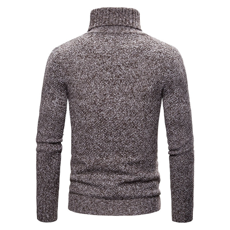 col roule marron pull homme