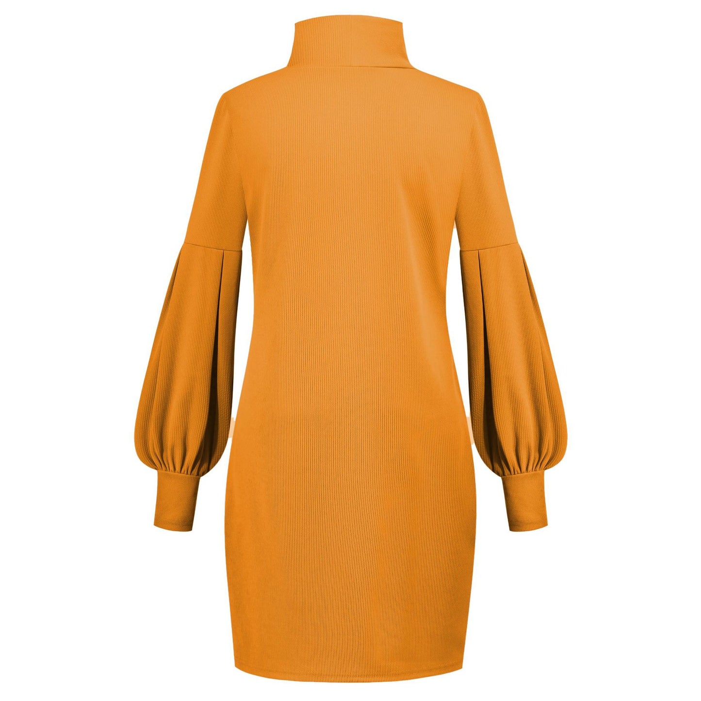 Robe Pull Col Roule Jaune