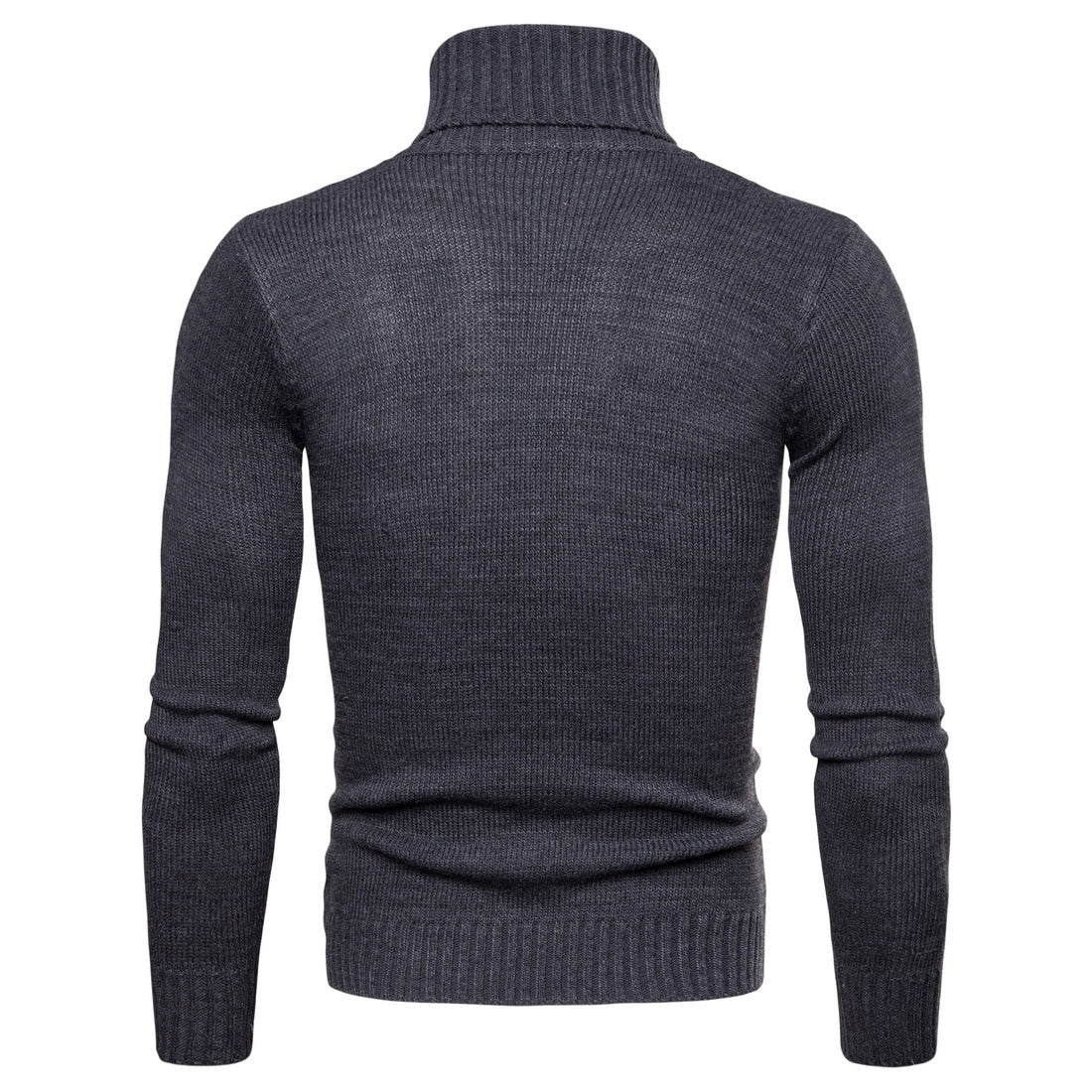 pull col roule laine homme gris fonce