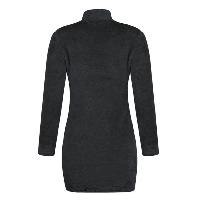 Robe-Pull Col Montant Noire