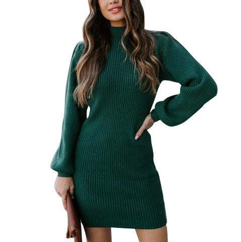 Robe-Pull Col Montant Femme