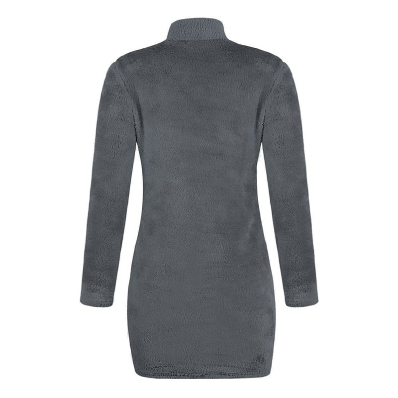 Robe-pull Col Montant Grise