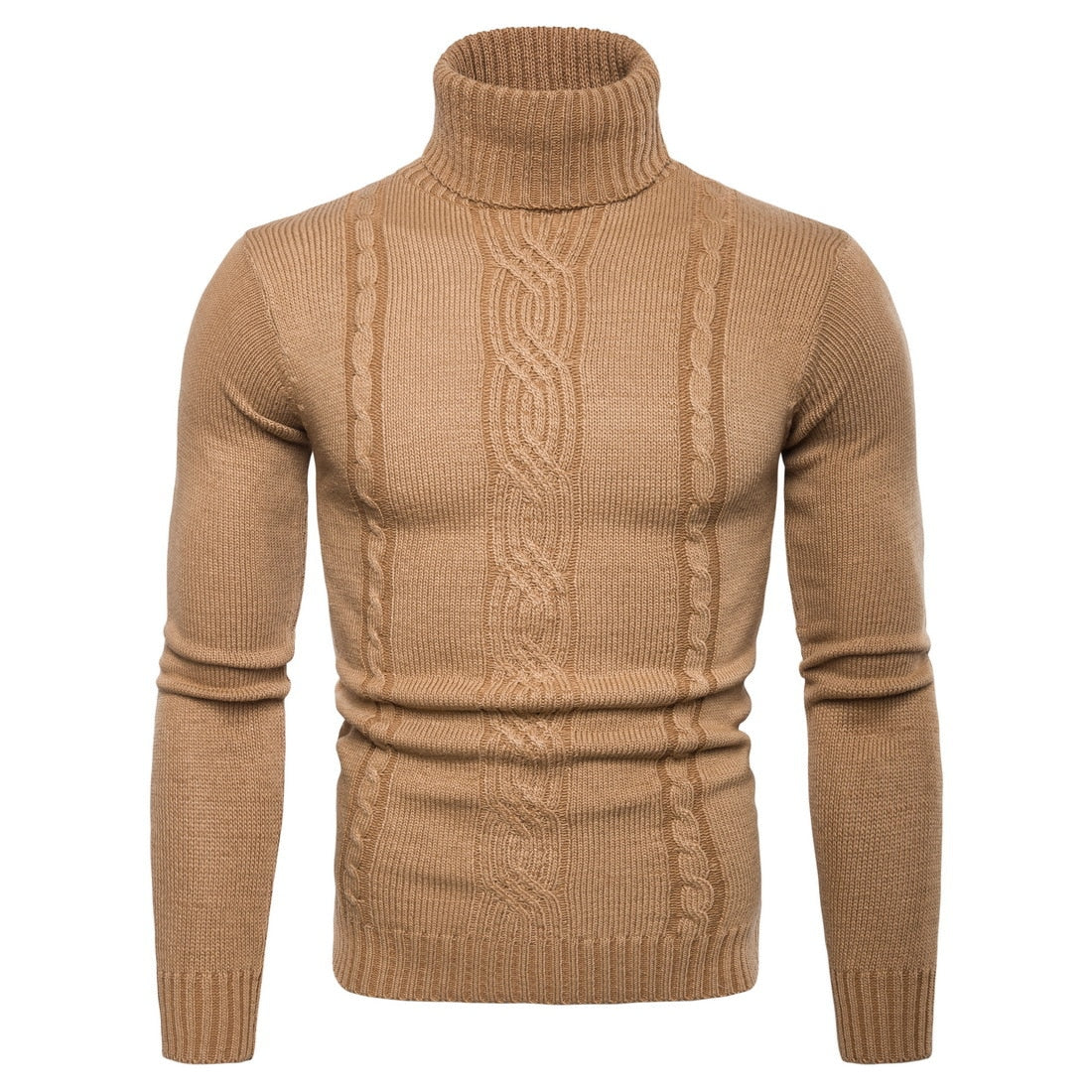 Pull Col Roulé Laine Homme Orange