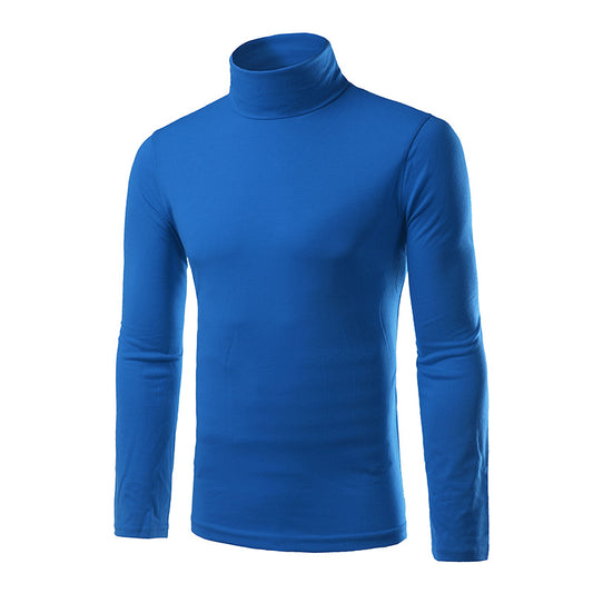 sous pull col roulé homme bleu ciel