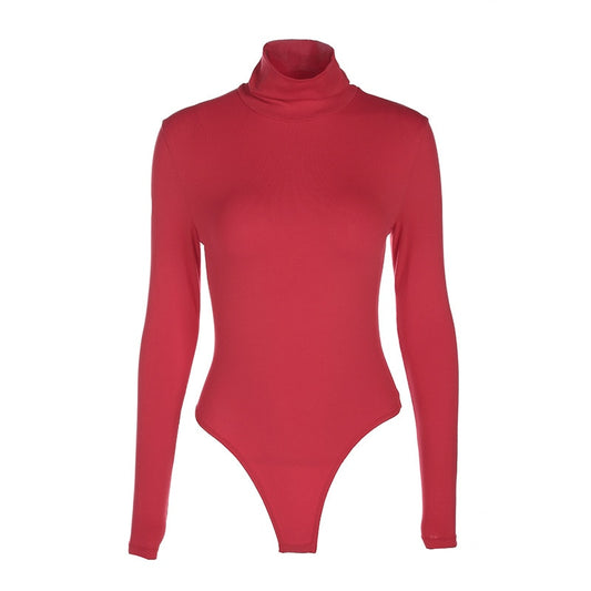 Body Rouge Col Roulé