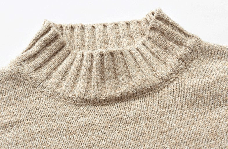 Pull Col Montant Beige