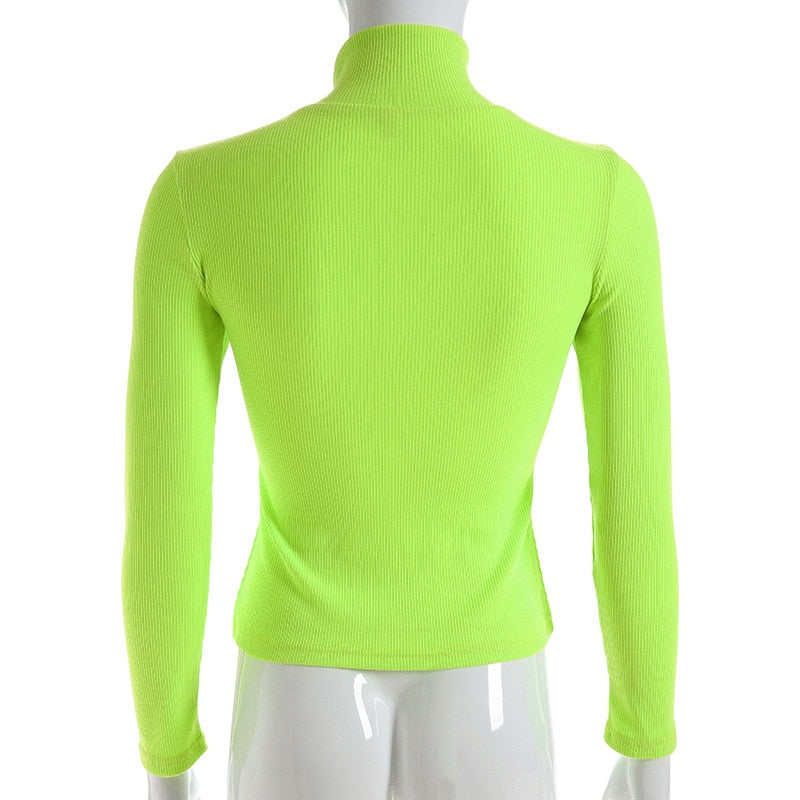 Col Roulé Femme Fluo Jaune