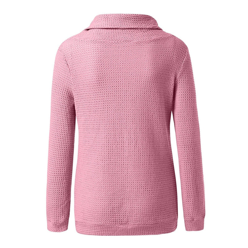 pull col large femme rose