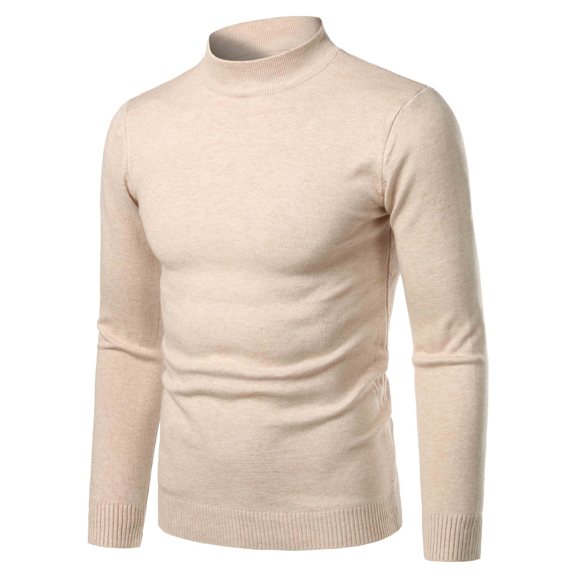 Pull Col Montant Homme Beige