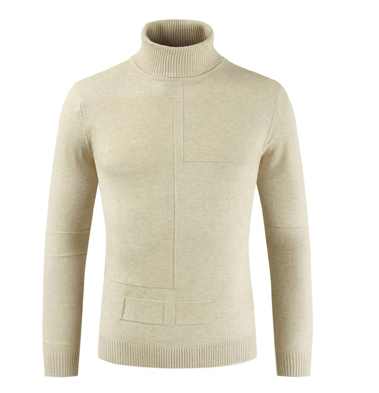 Pull Col Roulé Homme Beige