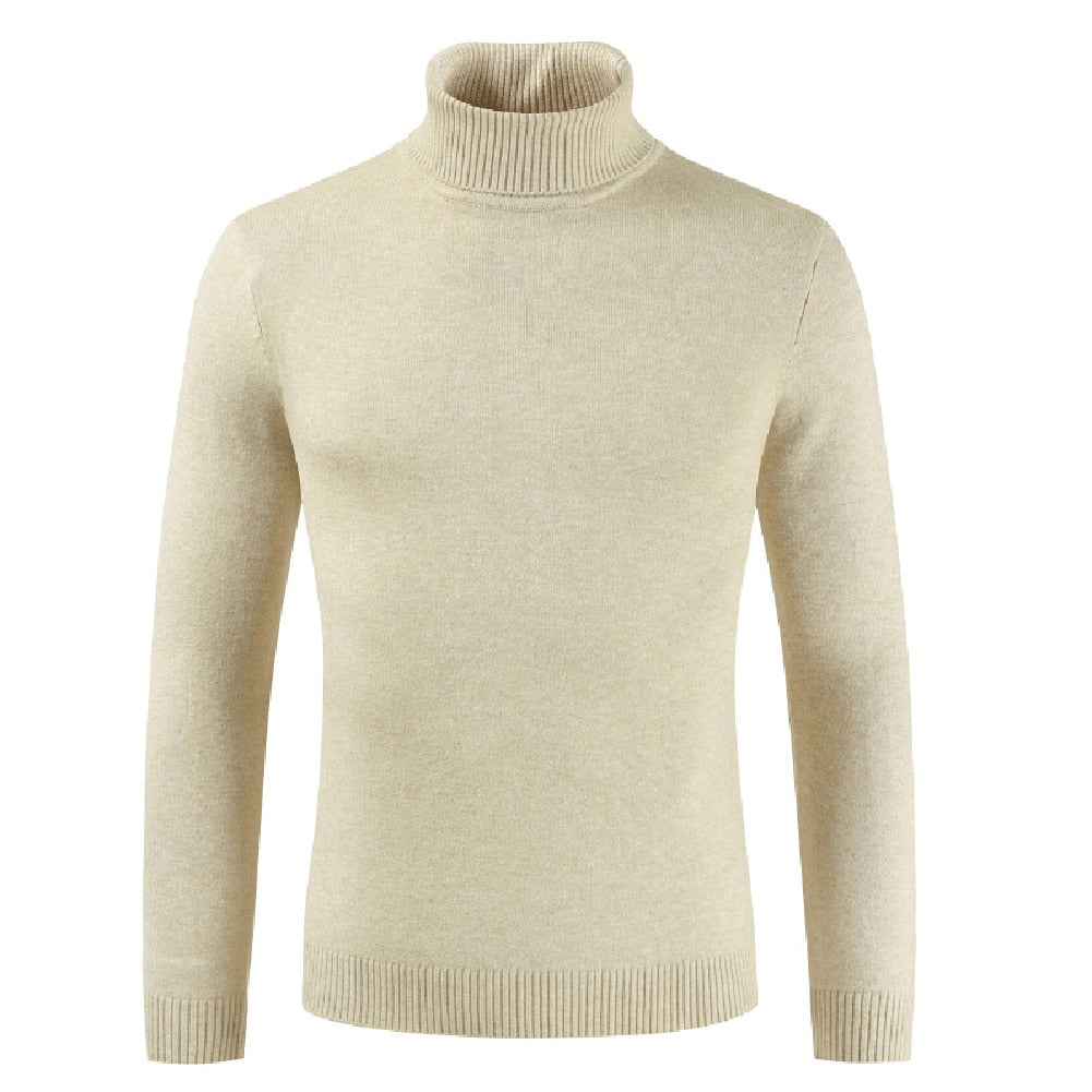 Pull beige Col Roulé Homme