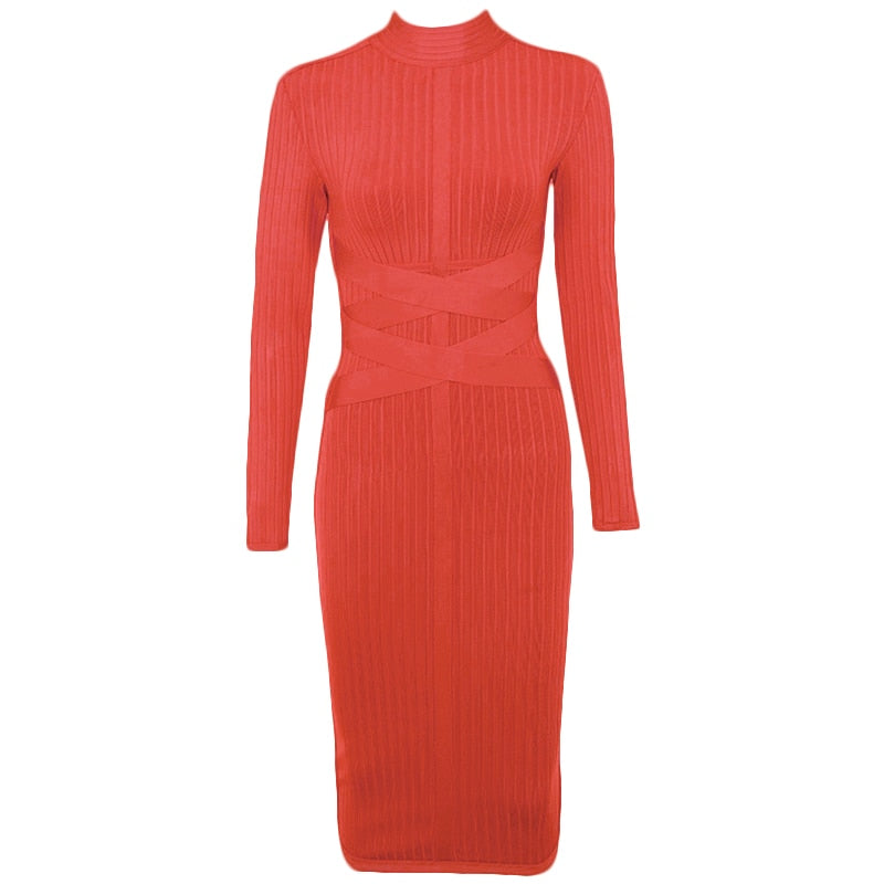 Robe Col Montant Rouge