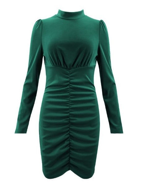 robe col montant vert